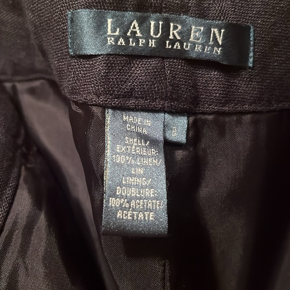 NWT Ralph Lauren Black Linen Pant Size 8 fully lined - Picture 6 of 6